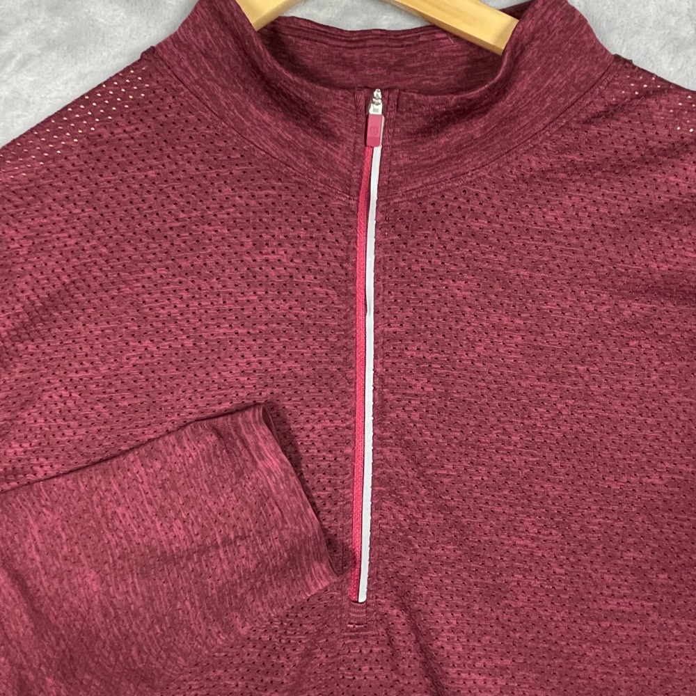 Lululemon Mens Metal Vent Tech Half Zip 2.0 Pullover XL Burgundy Heathered